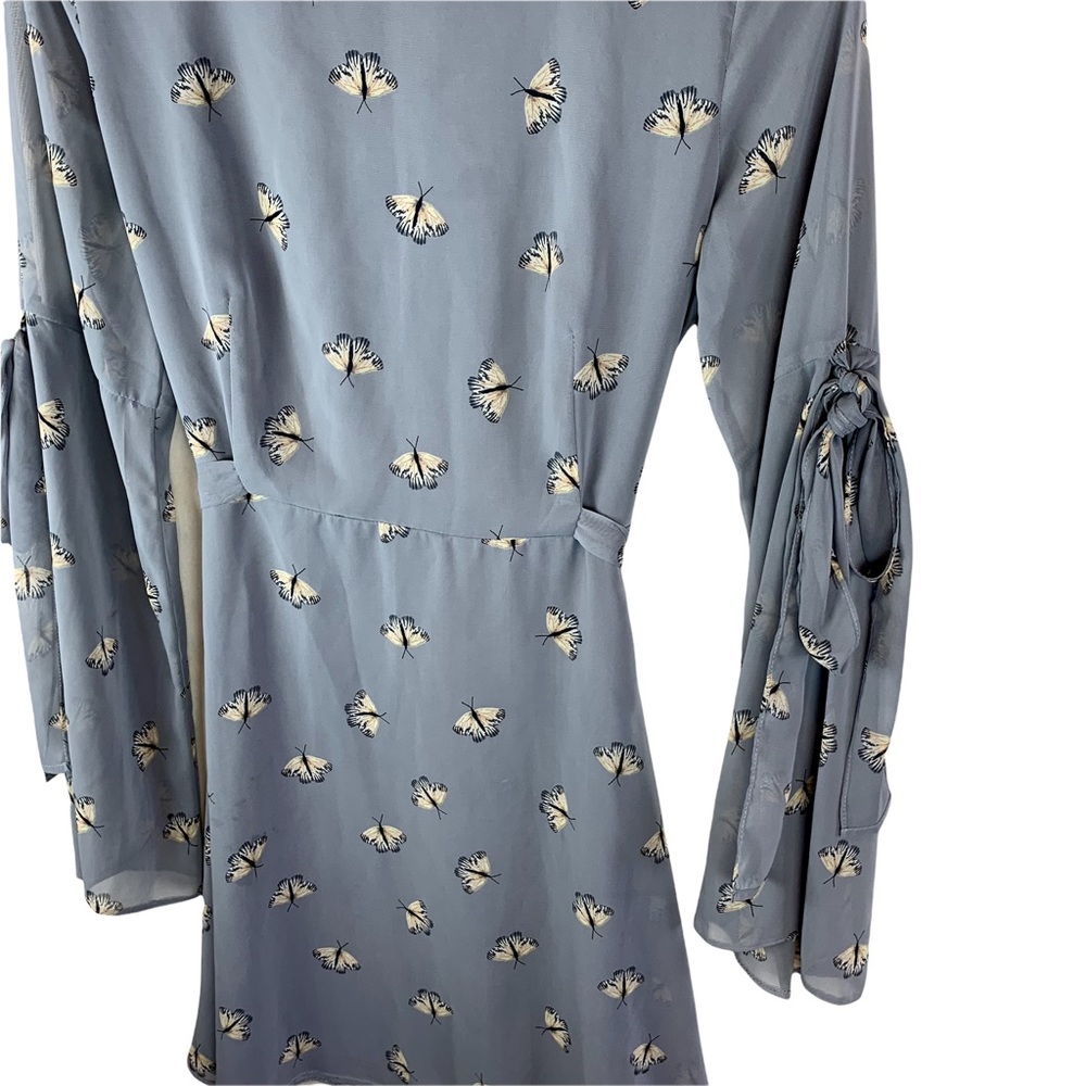 Topshop Moth Print Tie Sleeve Skater Dress Size 8 - Picture 9 of 15